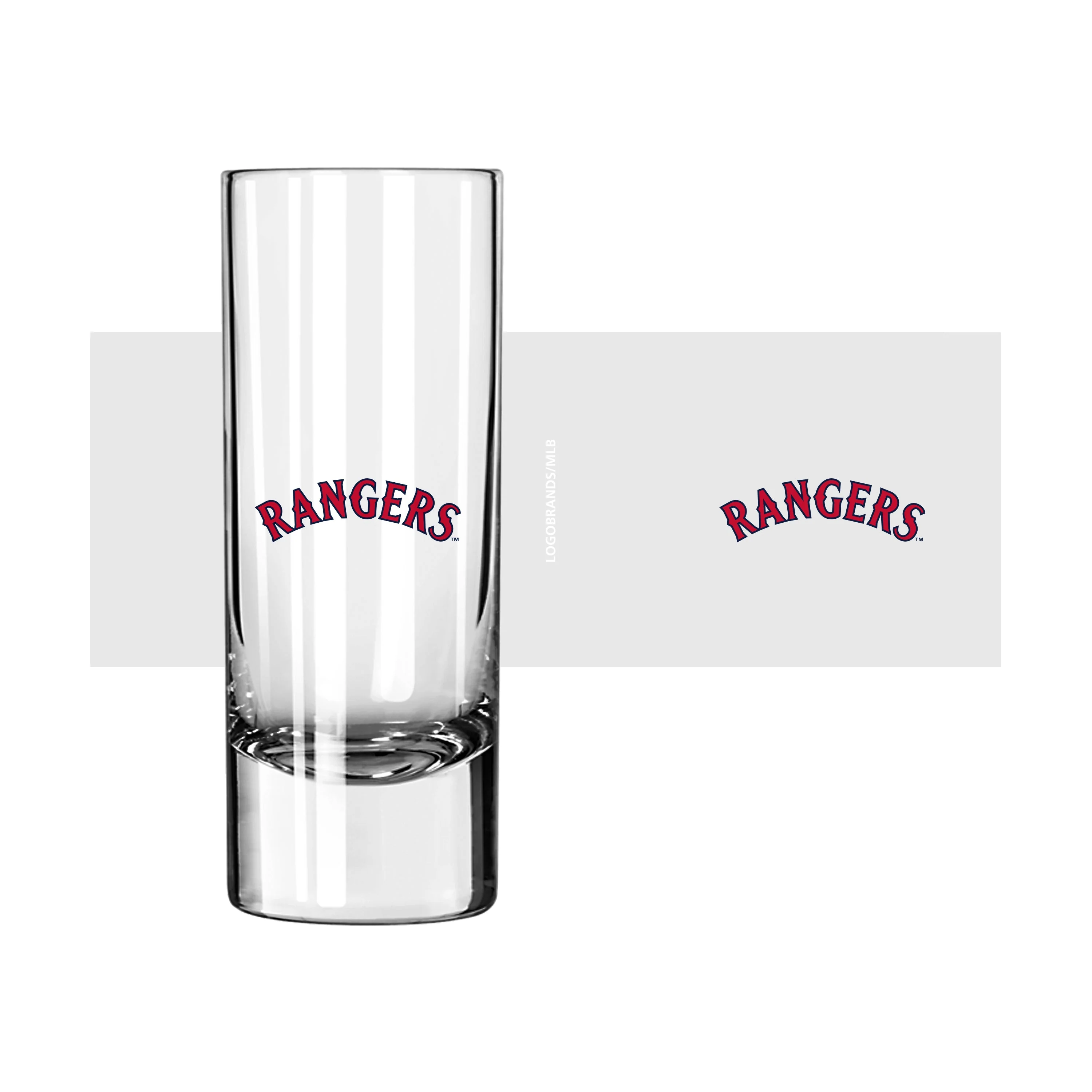 Texas Rangers 2.5oz 1994 Lettering Glass Shooter - Image 2