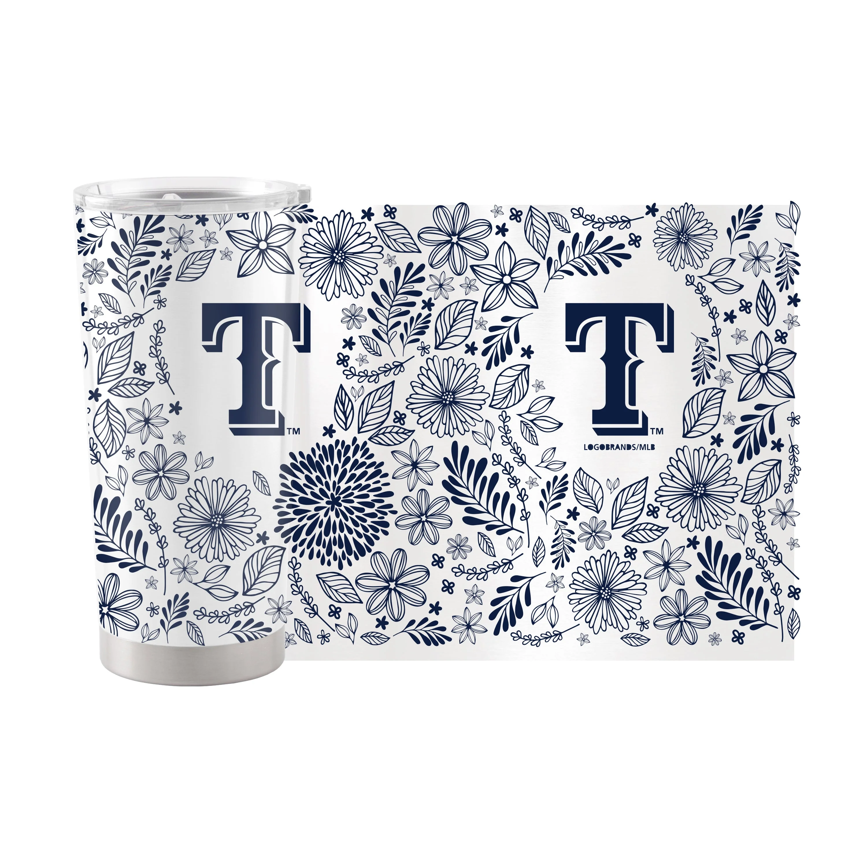 Texas Rangers 20oz Botanical Stainless Steel Tumbler - Image 2