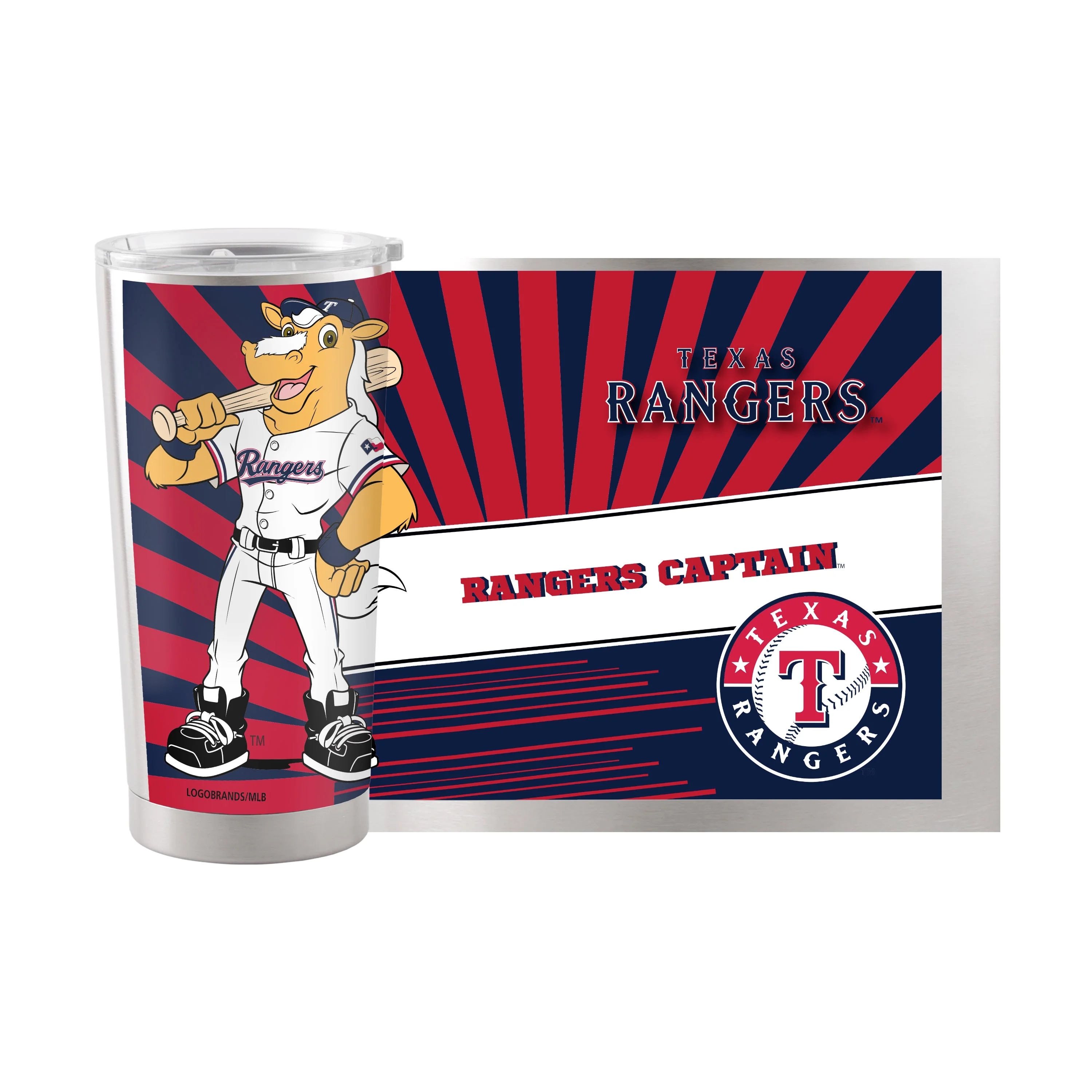 Texas Rangers 20oz Mascot Stainless Steel Tumbler - Image 2