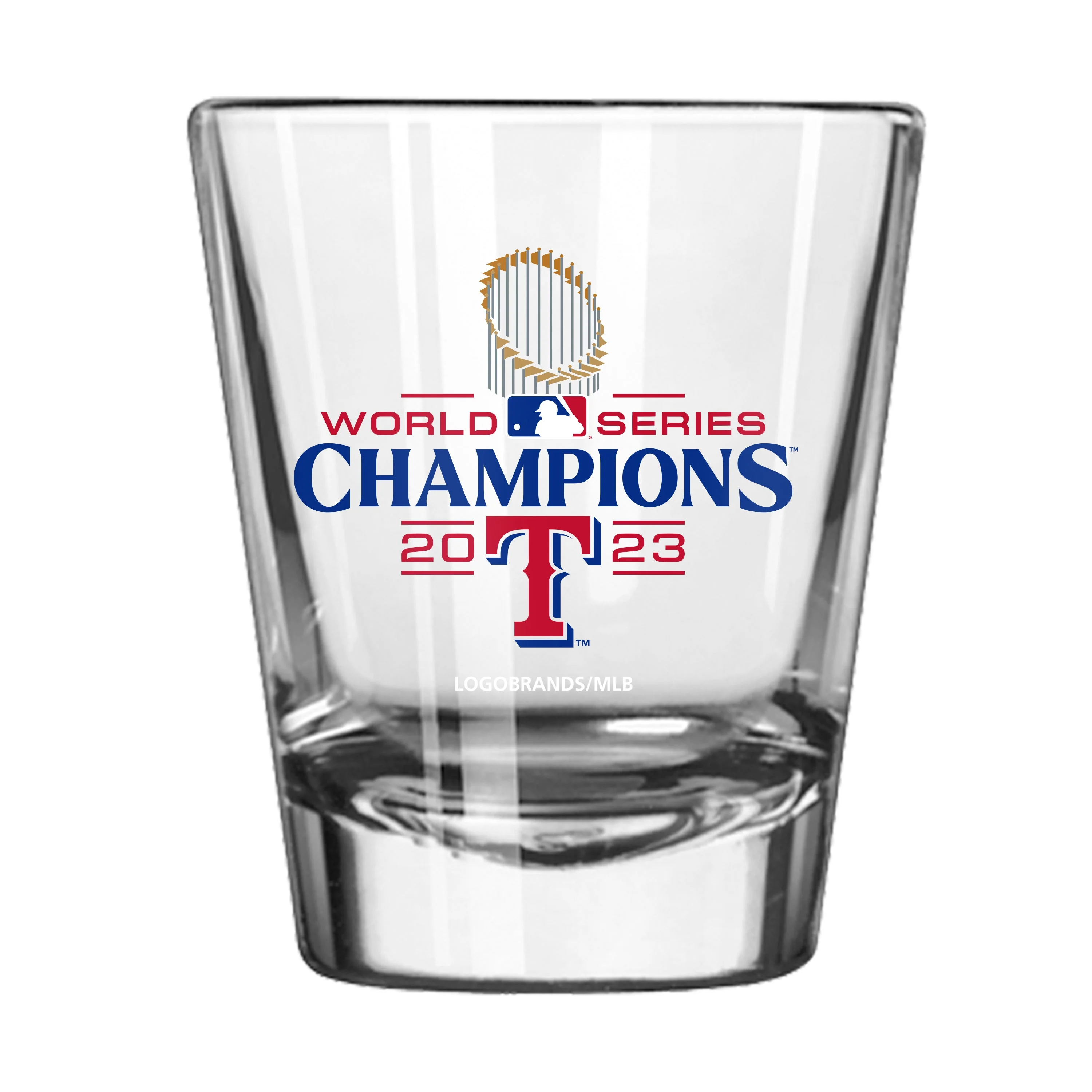 Texas Rangers 2oz 2023 World Series Champions Repeat Shot Glass - Image 2