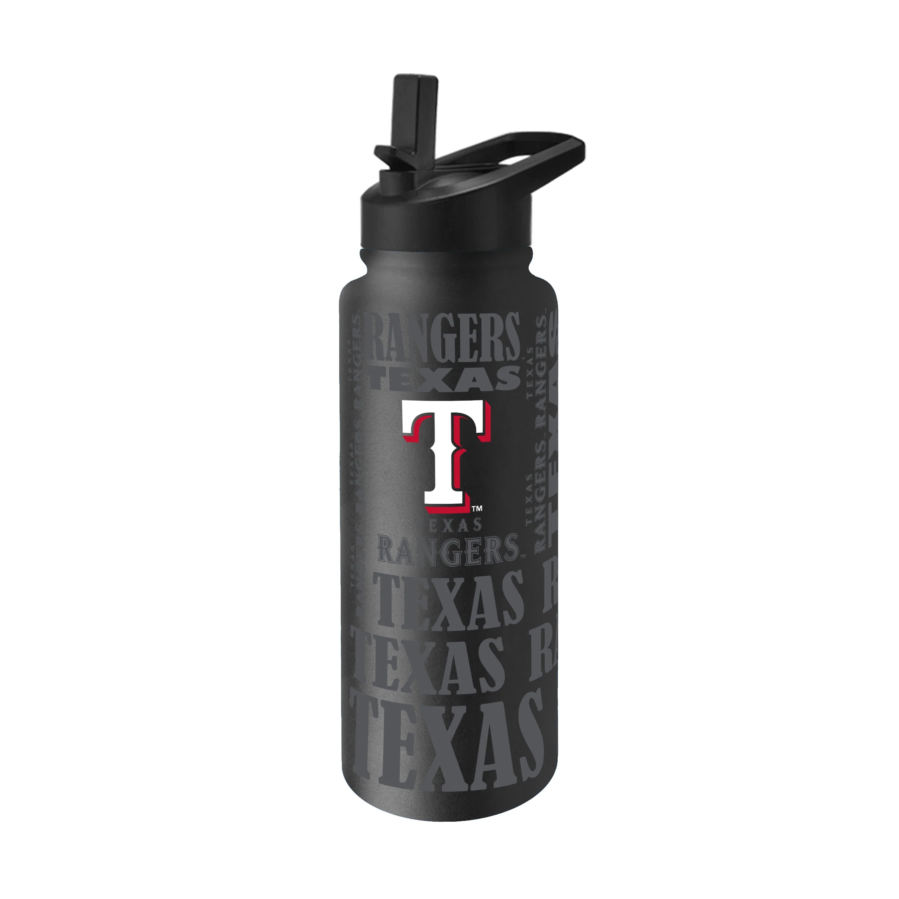 Texas Rangers 34oz Black Replay Quencher Bottle