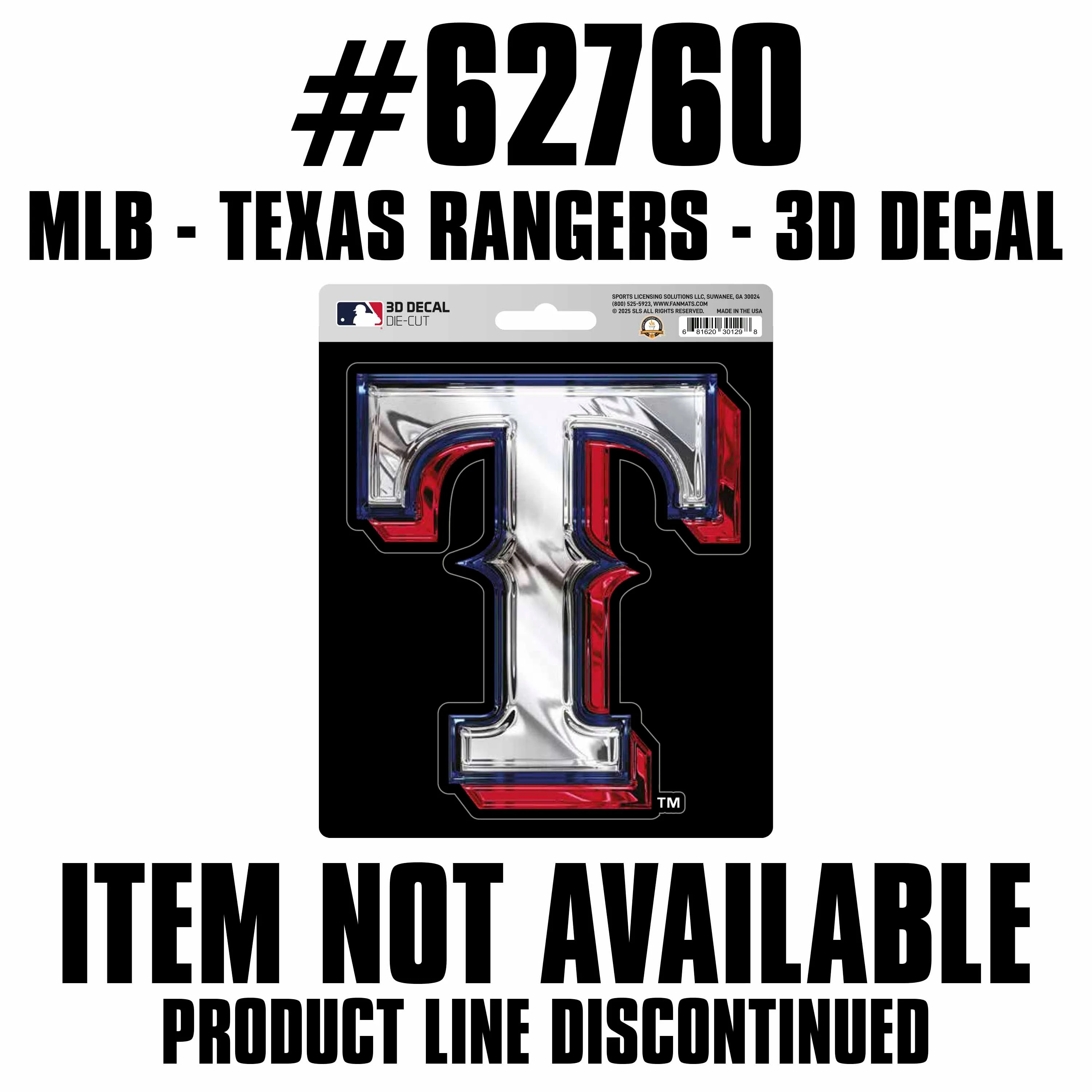 Texas Rangers 3D Decal
