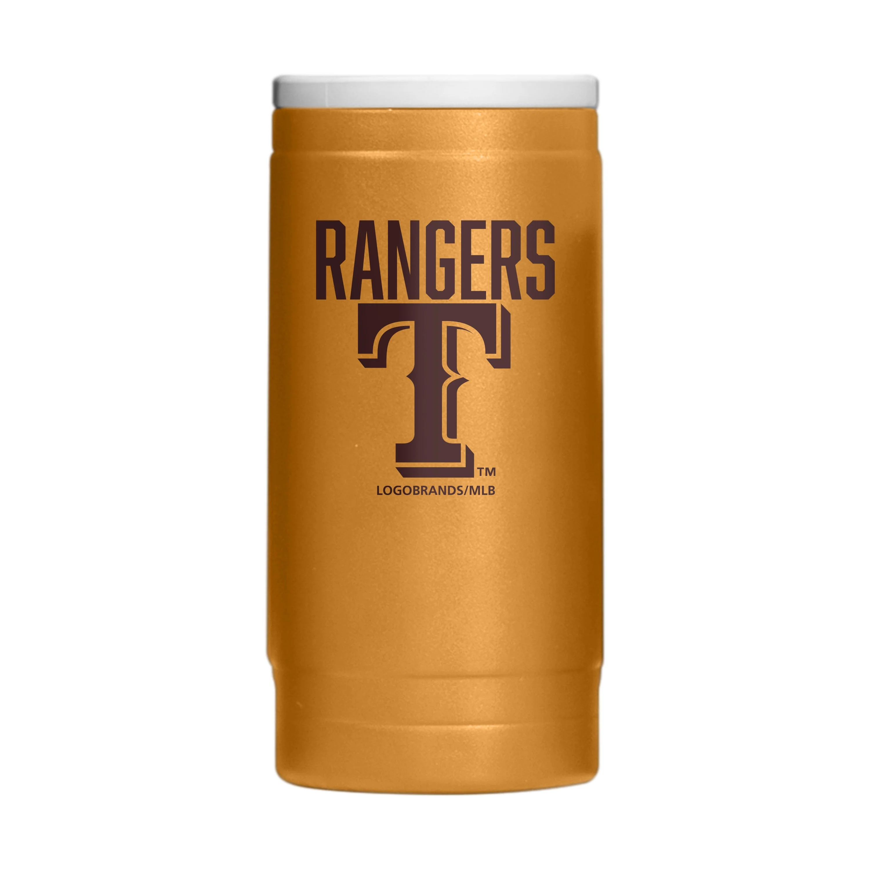 Texas Rangers Huddle Powder Coat Slim Can Coolie