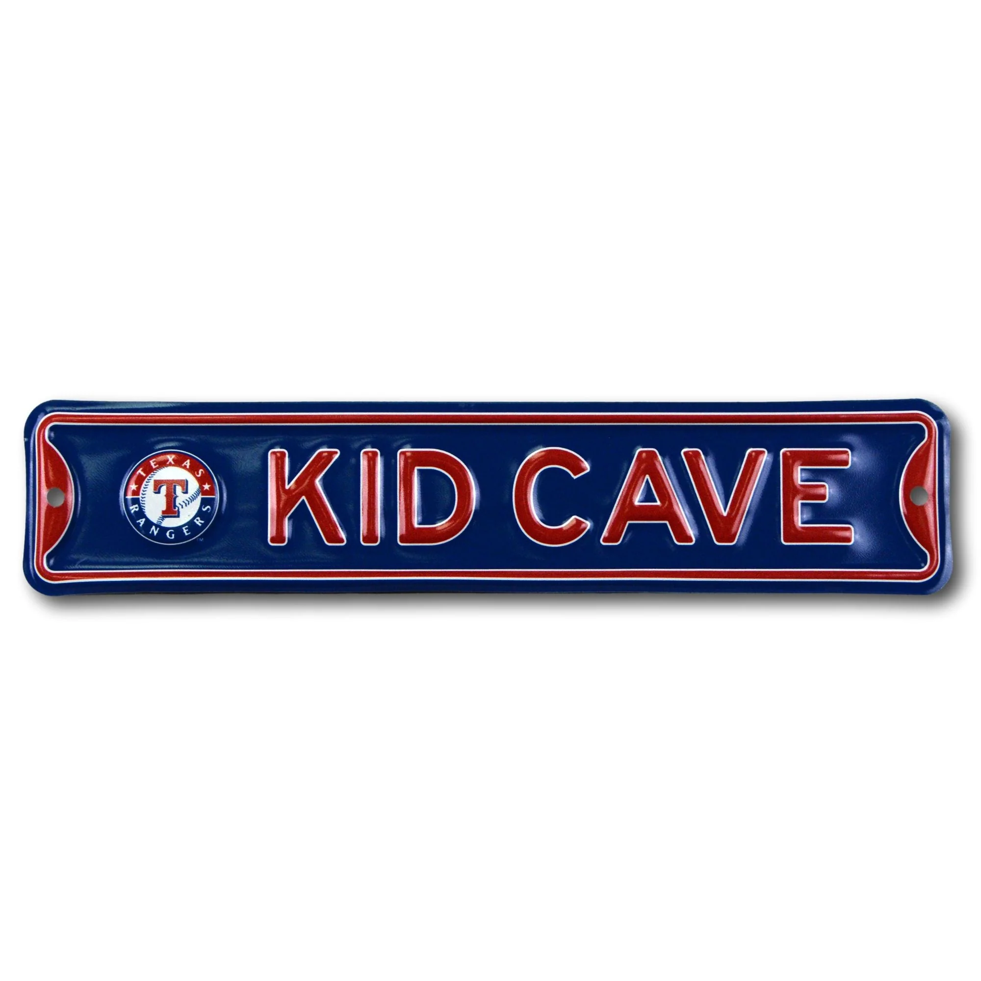 Texas Rangers - KID CAVE -Steel Embossed MLB Mini Street Sign