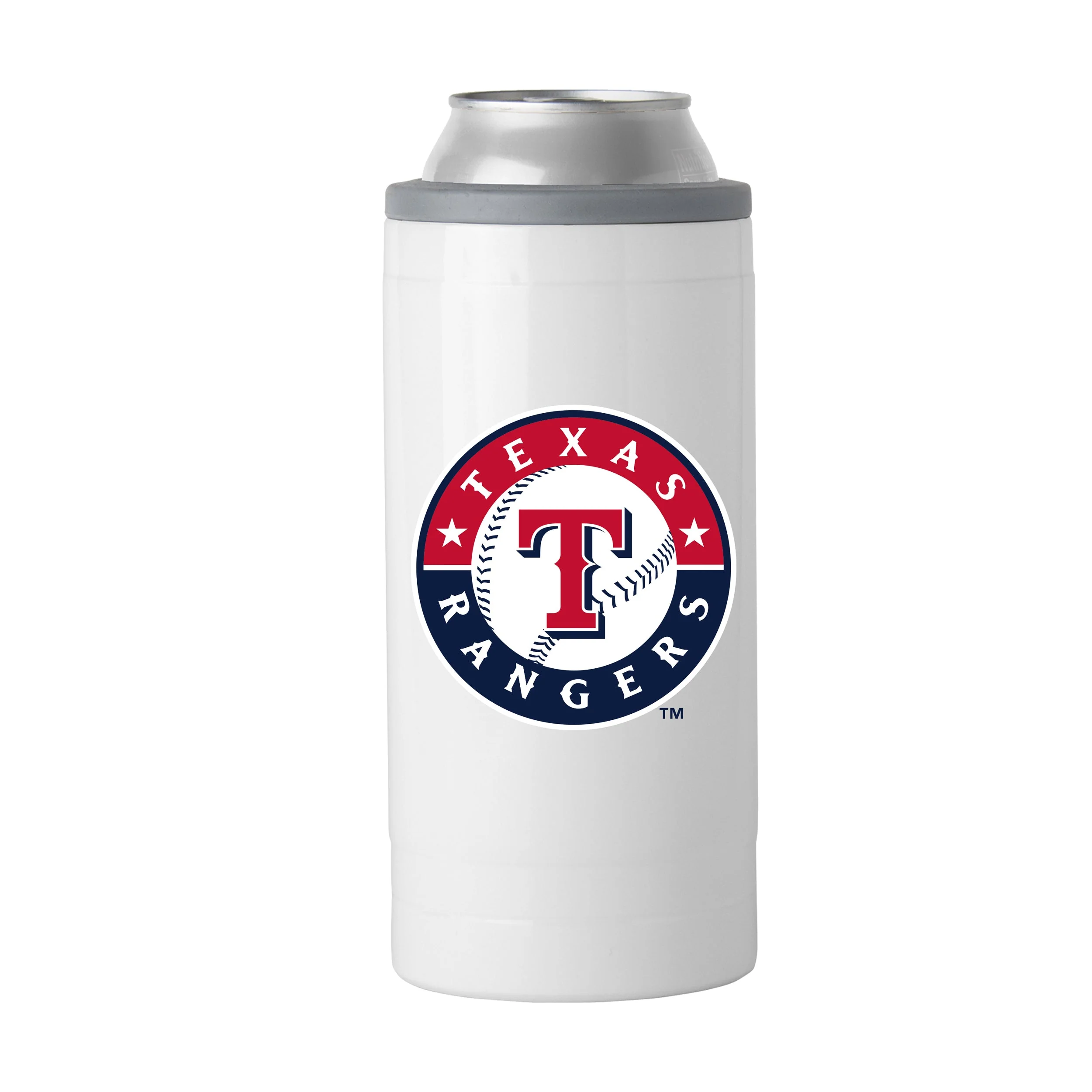 Texas Rangers Letterman 12 oz Slim Can Coolie - Image 2