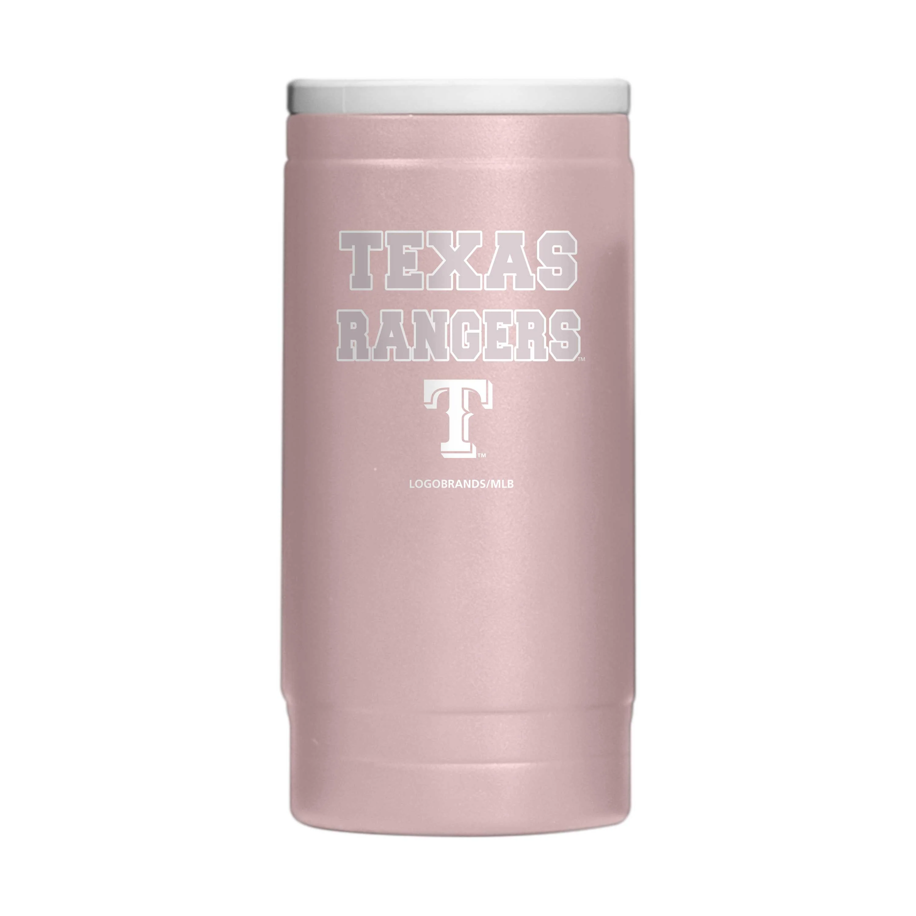 Texas Rangers Stencil Powder Coat Slim Can Coolie - Image 2