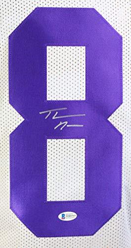 Thaddeus Moss Autographed White College Style Jersey - Beckett W Auth 8 - Image 3