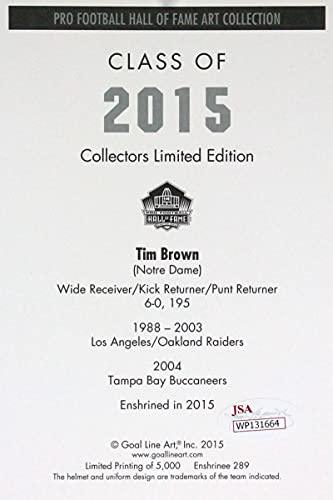 Tim Brown Autographed Oakland Raiders Goal Line Art Card- JSA Witnessed Auth - Image 2