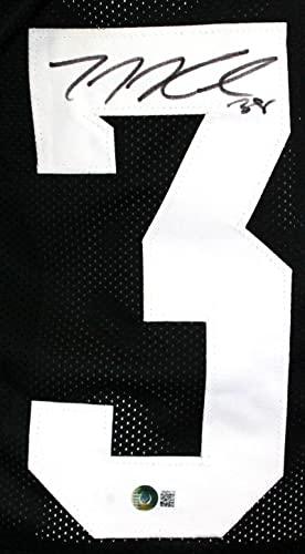 TJ Hockenson Autographed Black College Style Jersey 3- Beckett W Hologram Black - Image 3