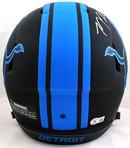 TJ Hockenson Autographed Detroit Lions F/S Eclipse Speed Helmet- Beckett W Hologram Silver - Image 3