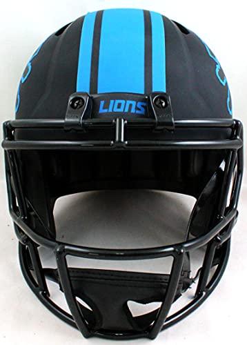 TJ Hockenson Autographed Detroit Lions F/S Eclipse Speed Helmet- Beckett W Hologram Silver - Image 4