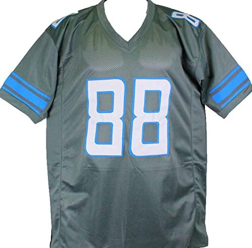TJ Hockenson Autographed Grey Pro Style Jersey L8- Beckett W Hologram Black - Image 2