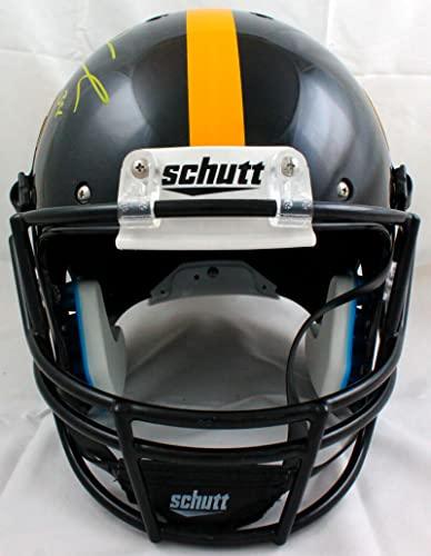 TJ Hockenson Autographed Iowa Hawkeyes Schutt F/S Helmet- Beckett W Hologram Yellow - Image 4