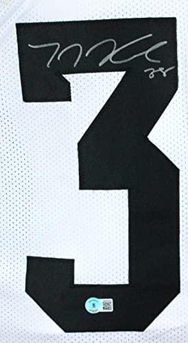 TJ Hockenson Autographed White College Style Jersey 3- Beckett W Hologram Silver - Image 3