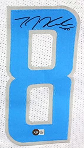 TJ Hockenson Autographed White Pro Style Jersey- Beckett W Holo Black - Image 3