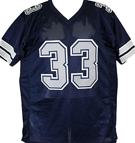Tony Dorsett Autographed Blue Pro Style Jersey w/ 5 Inscriptions- Beckett W Black - Image 2