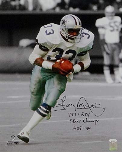 Tony Dorsett Autographed Dallas Cowboys 16x20 PF BW & Color Spotlight Photo w/ 3 Insc- JSA W Auth Black - Image 2