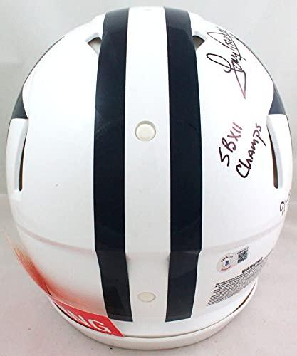Tony Dorsett Autographed Dallas Cowboys F/S 60-63 TB Speed Authentic Helmet w/5 stats- Beckett W Black - Image 3