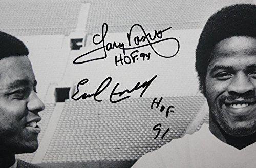 Tony Dorsett Earl Campbell Autographed HOF 16x20 BW Photo - JSA W Auth - Image 2