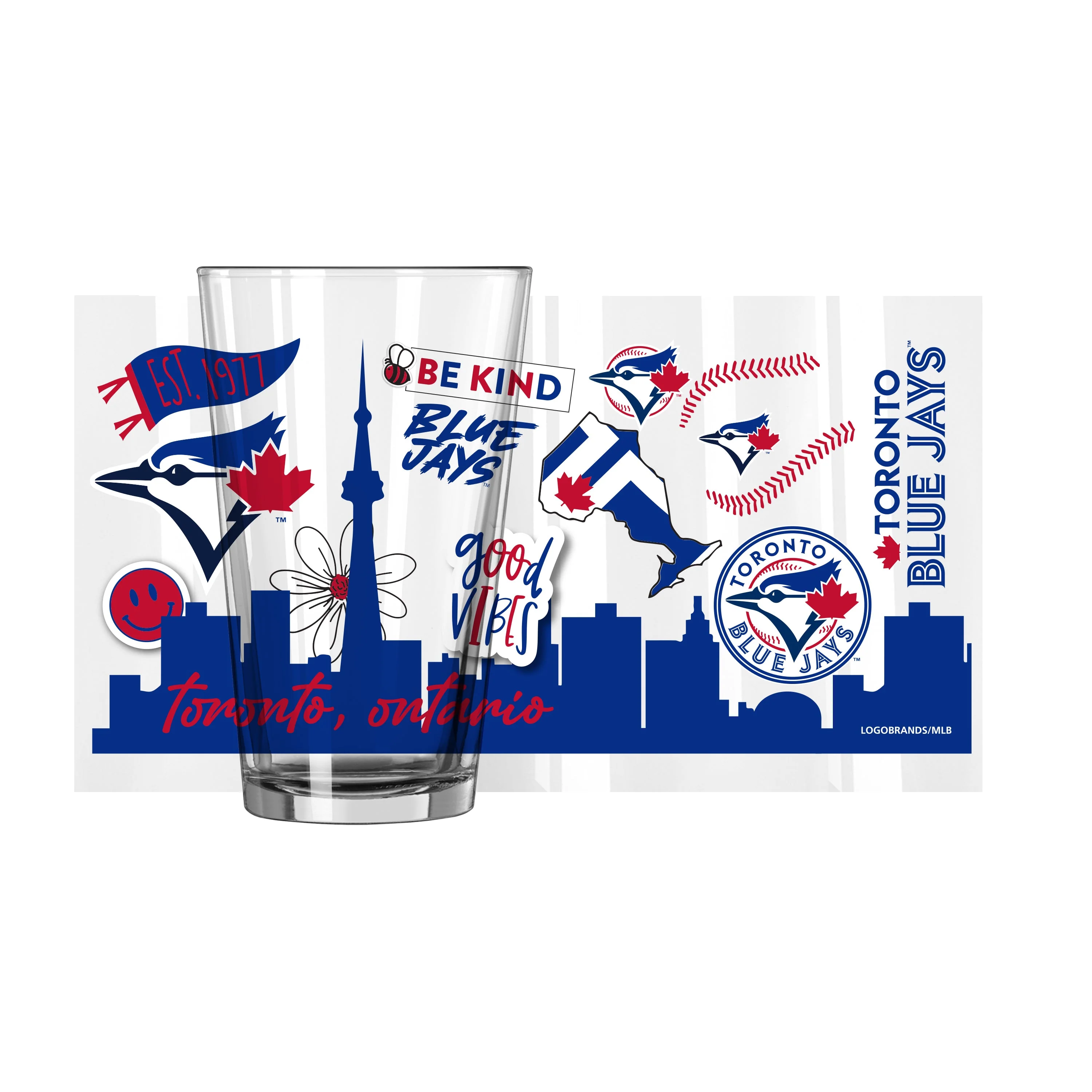 Toronto Blue Jays 16oz Native Pint Glass - Image 2