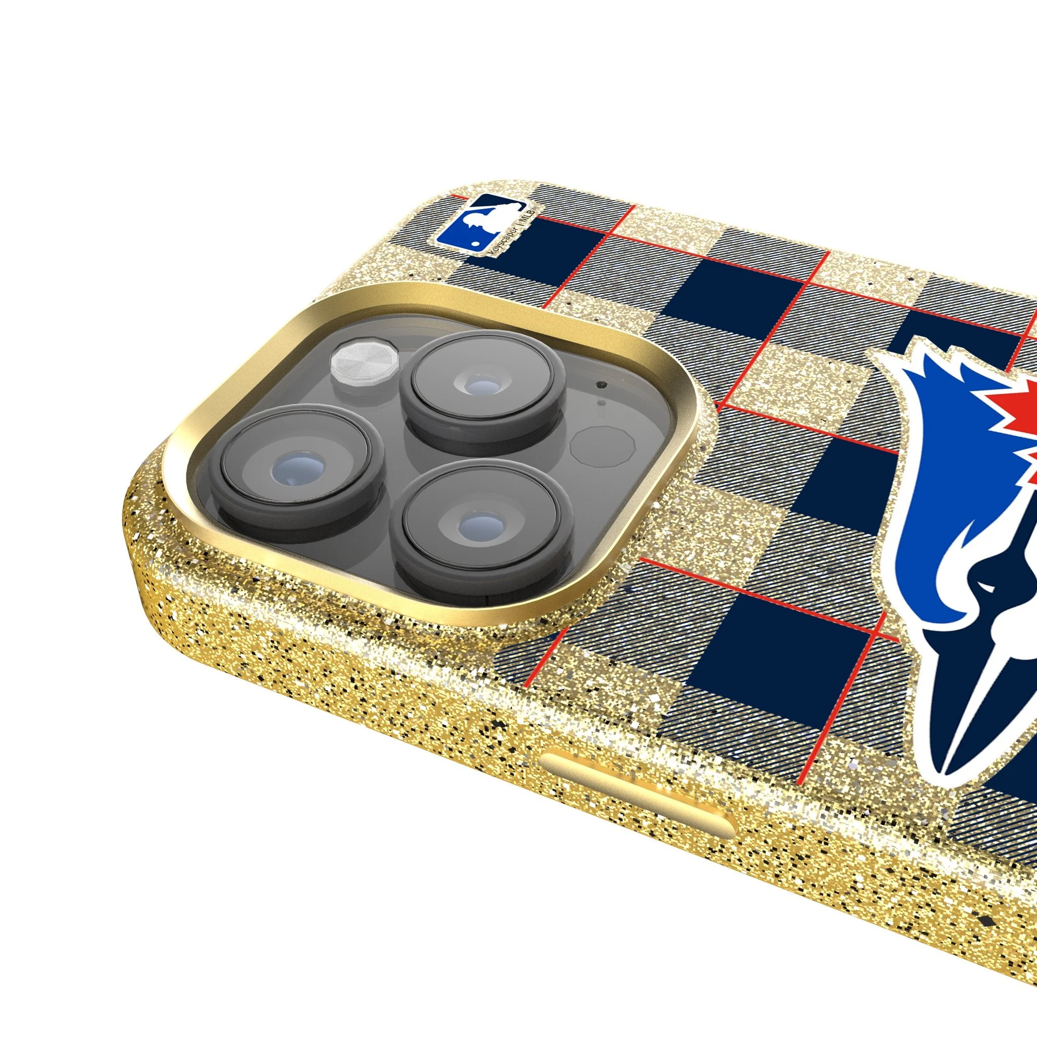 Toronto Blue Jays Plaid Bling Phone Case - Image 4