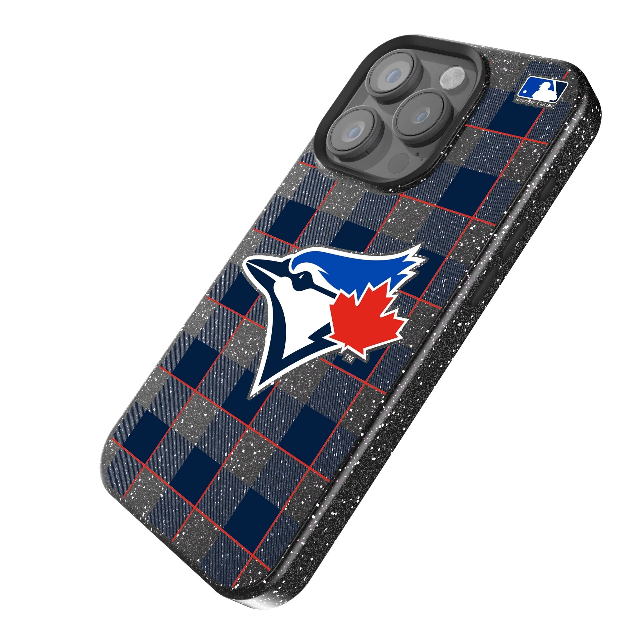 Toronto Blue Jays Plaid Bling Phone Case - Image 2