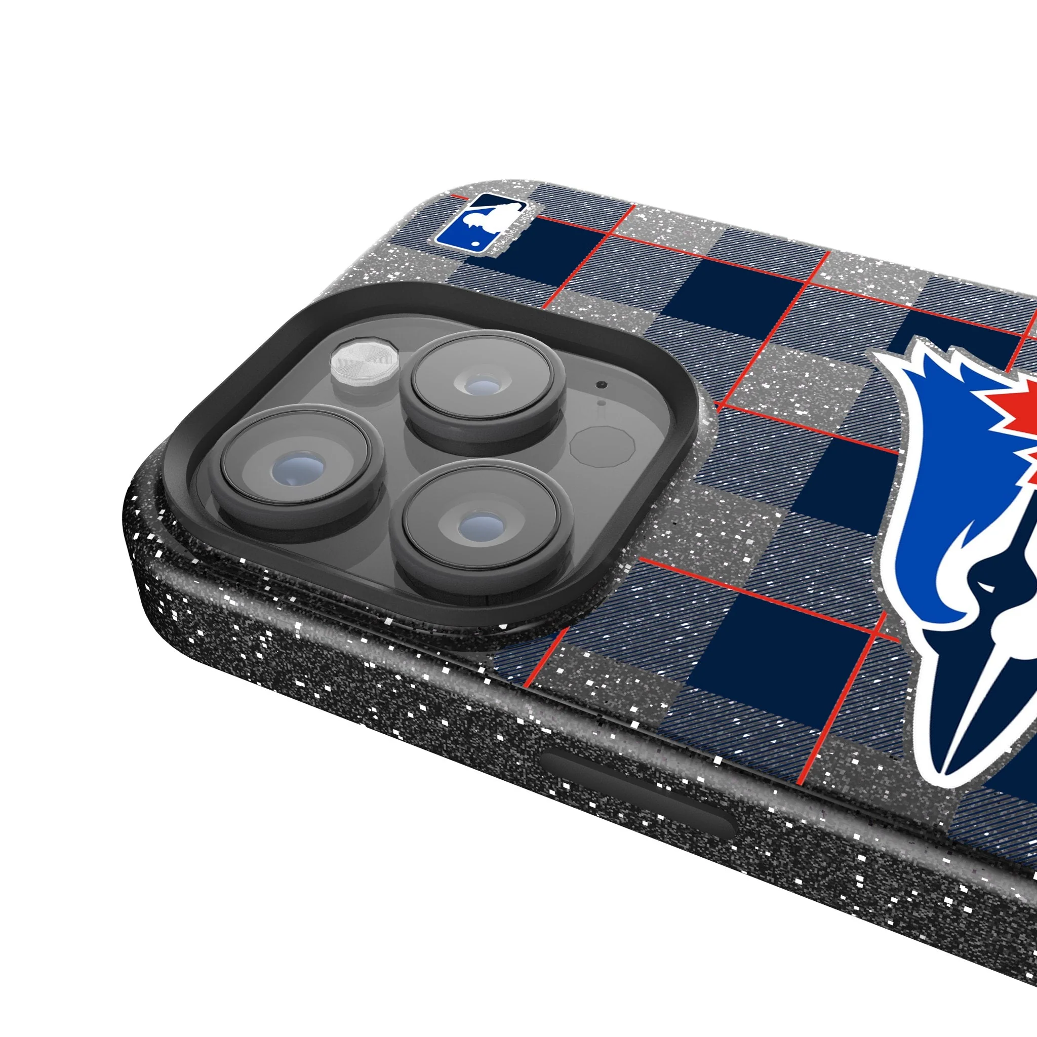 Toronto Blue Jays Plaid Bling Phone Case - Image 4