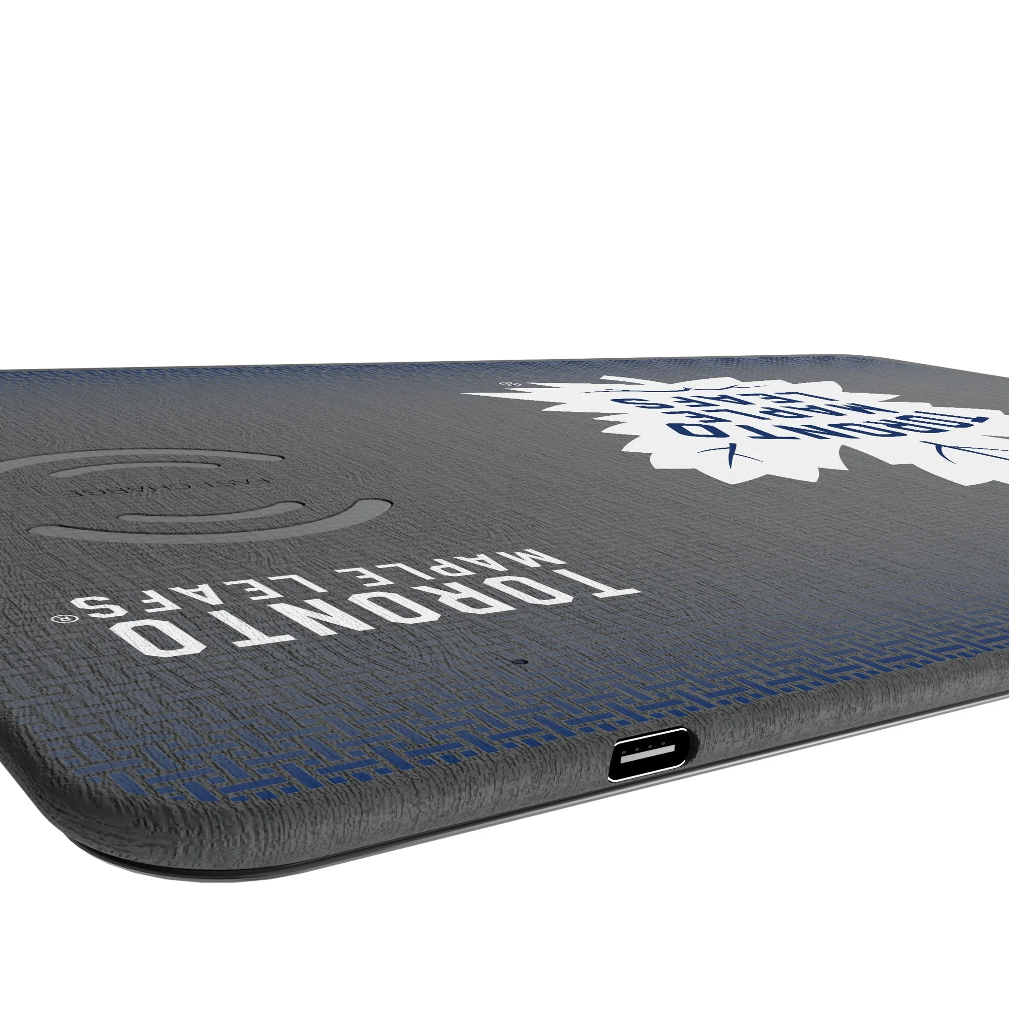Toronto Maple Leafs Linen 15-Watt Wireless Charger and Mouse Pad - Image 3