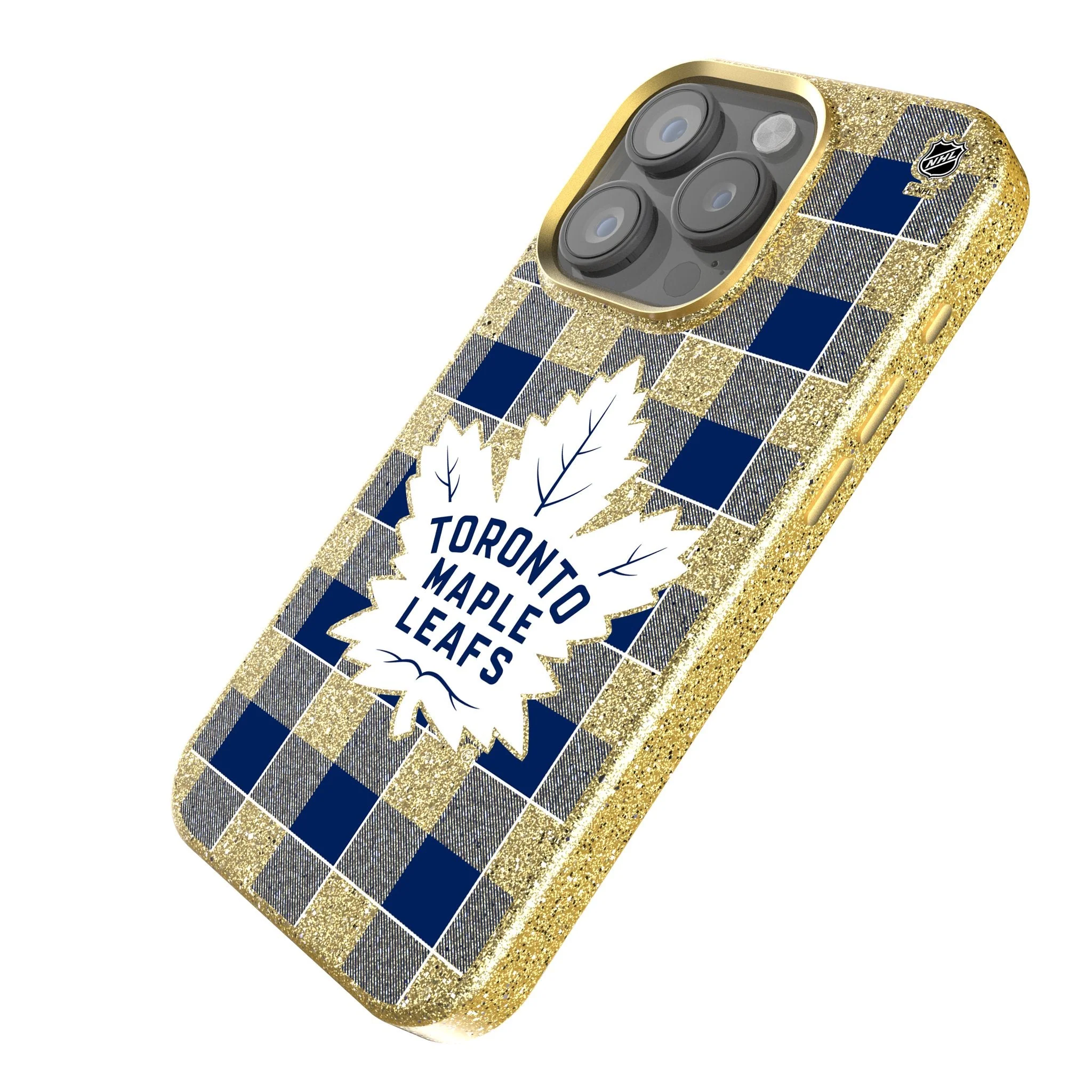Toronto Maple Leafs Plaid Bling Phone Case - Image 2