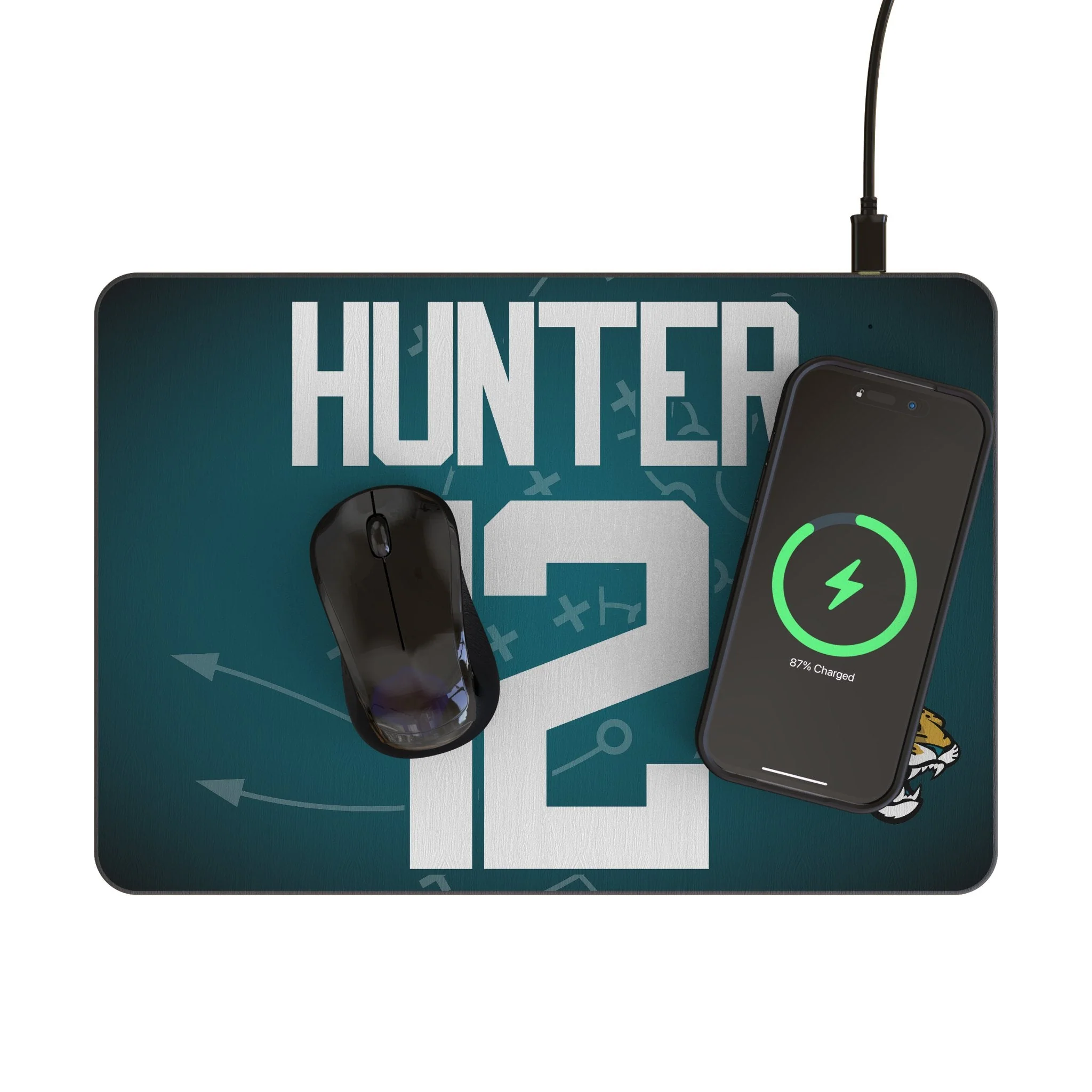 Travis Hunter Jacksonville Jaguars 12 Game Tactic 15-Watt Wireless Charger and Mouse Pad - Image 2