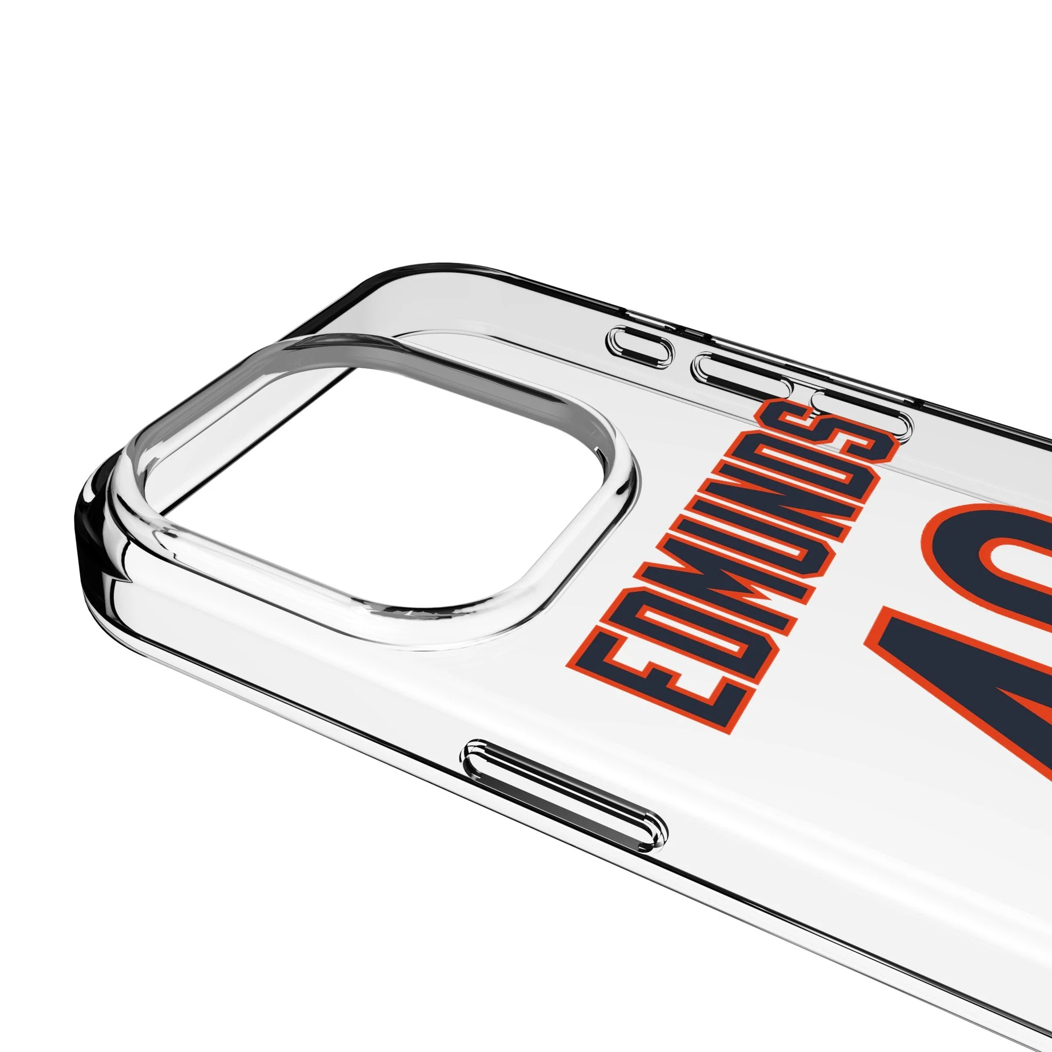 Tremaine Edmunds Chicago Bears 49 Game Tactic Clear Phone Case for Apple iPhone - Image 3