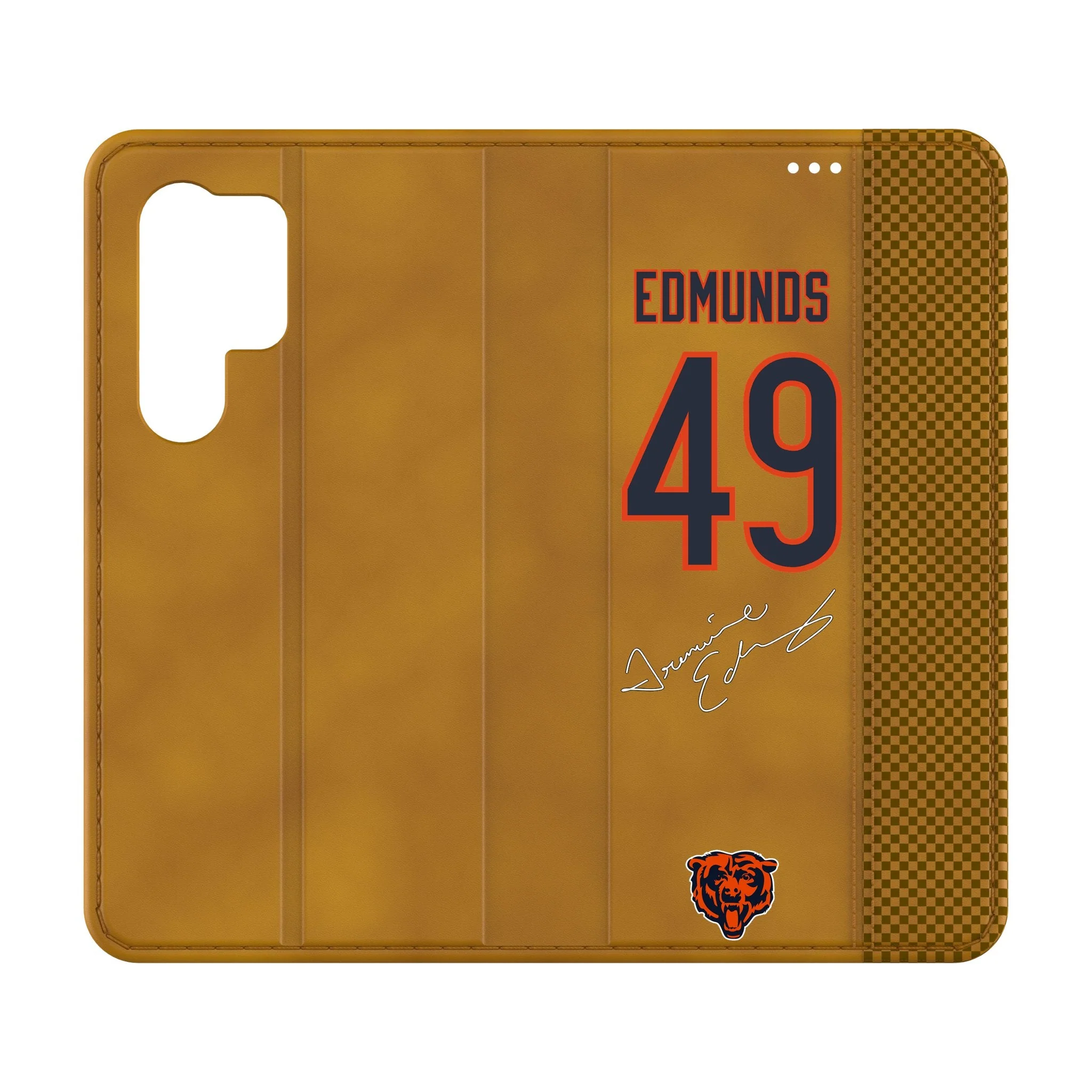 Tremaine Edmunds Chicago Bears 49 Game Tactic Folio Phone Case for Samsung Galaxy