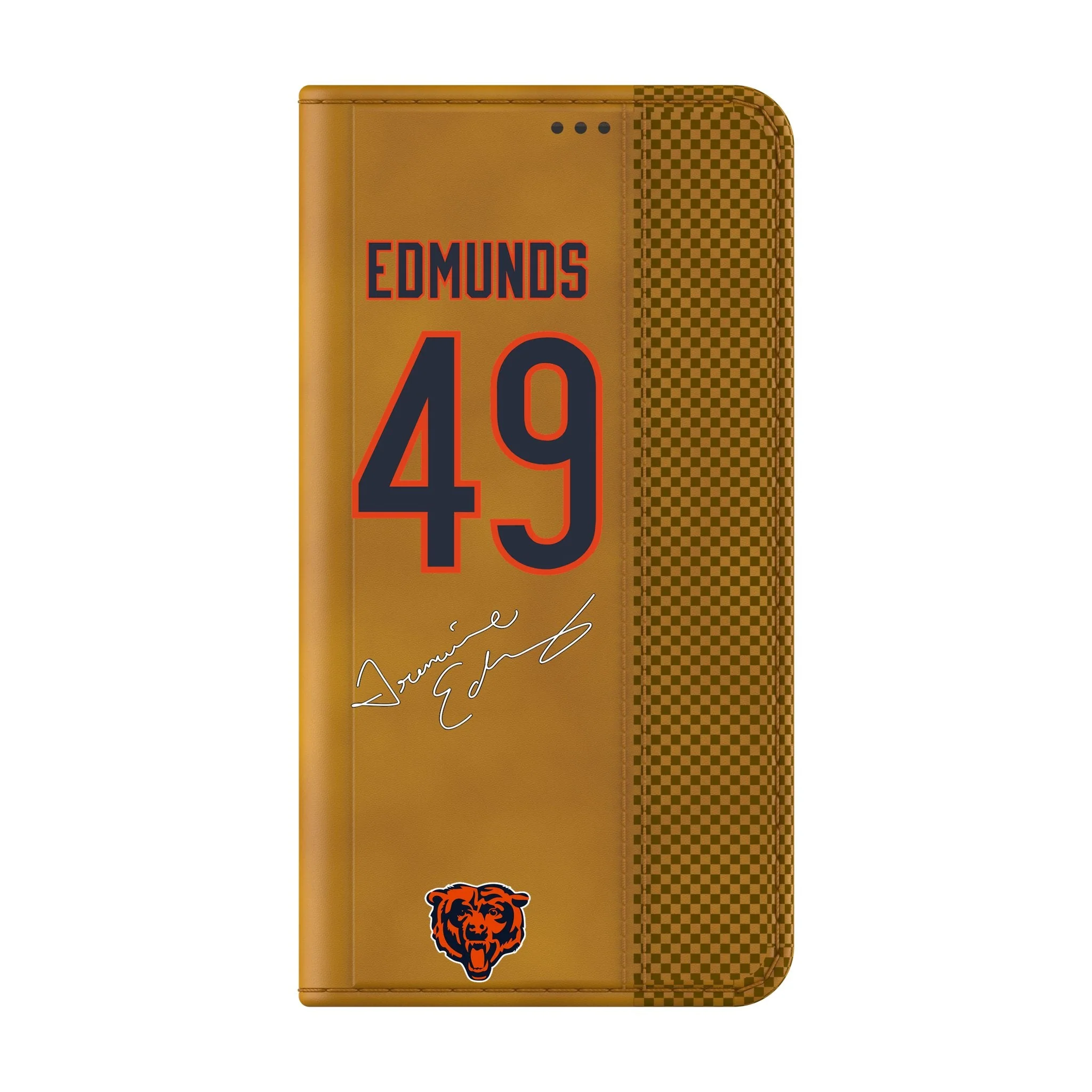 Tremaine Edmunds Chicago Bears 49 Game Tactic Folio Phone Case for Samsung Galaxy - Image 2