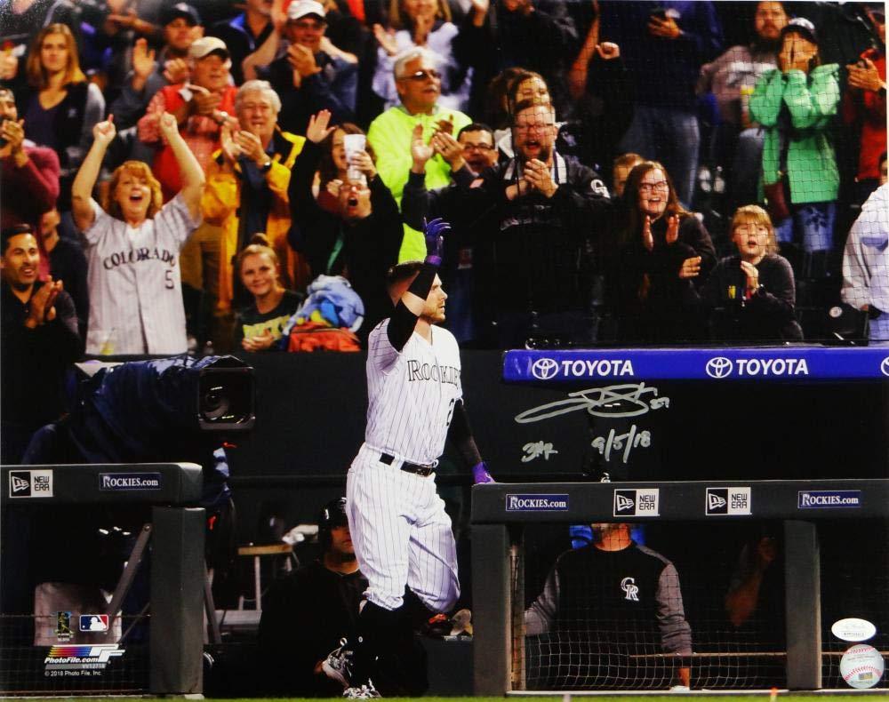 Trevor Story Autographed Colorado Rockies 16x20 Wave to Crowd PF Photo W/HR Insc- JSA W Auth - Image 2