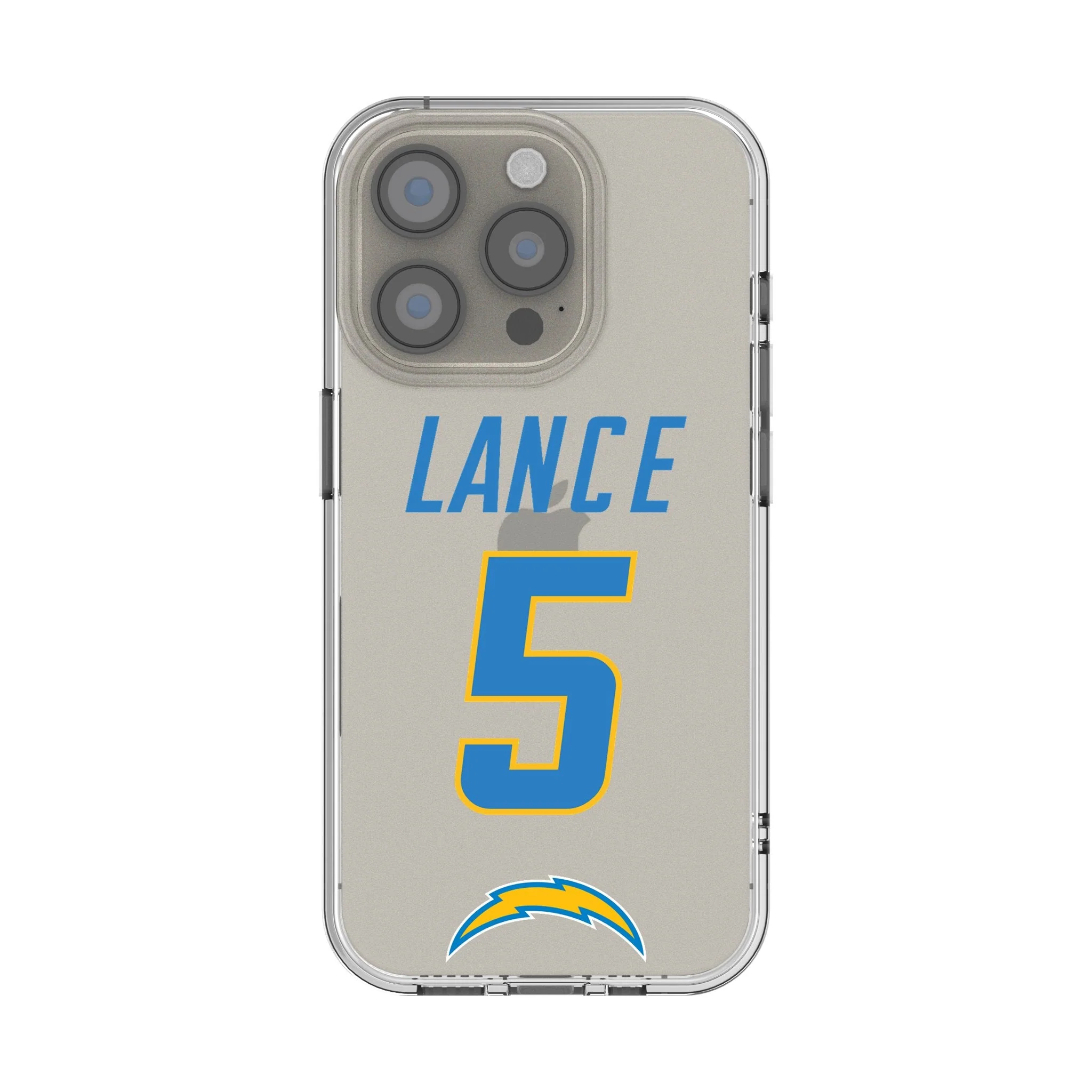 Trey Lance Los Angeles Chargers 5 Game Tactic Clear Phone Case for Apple iPhone