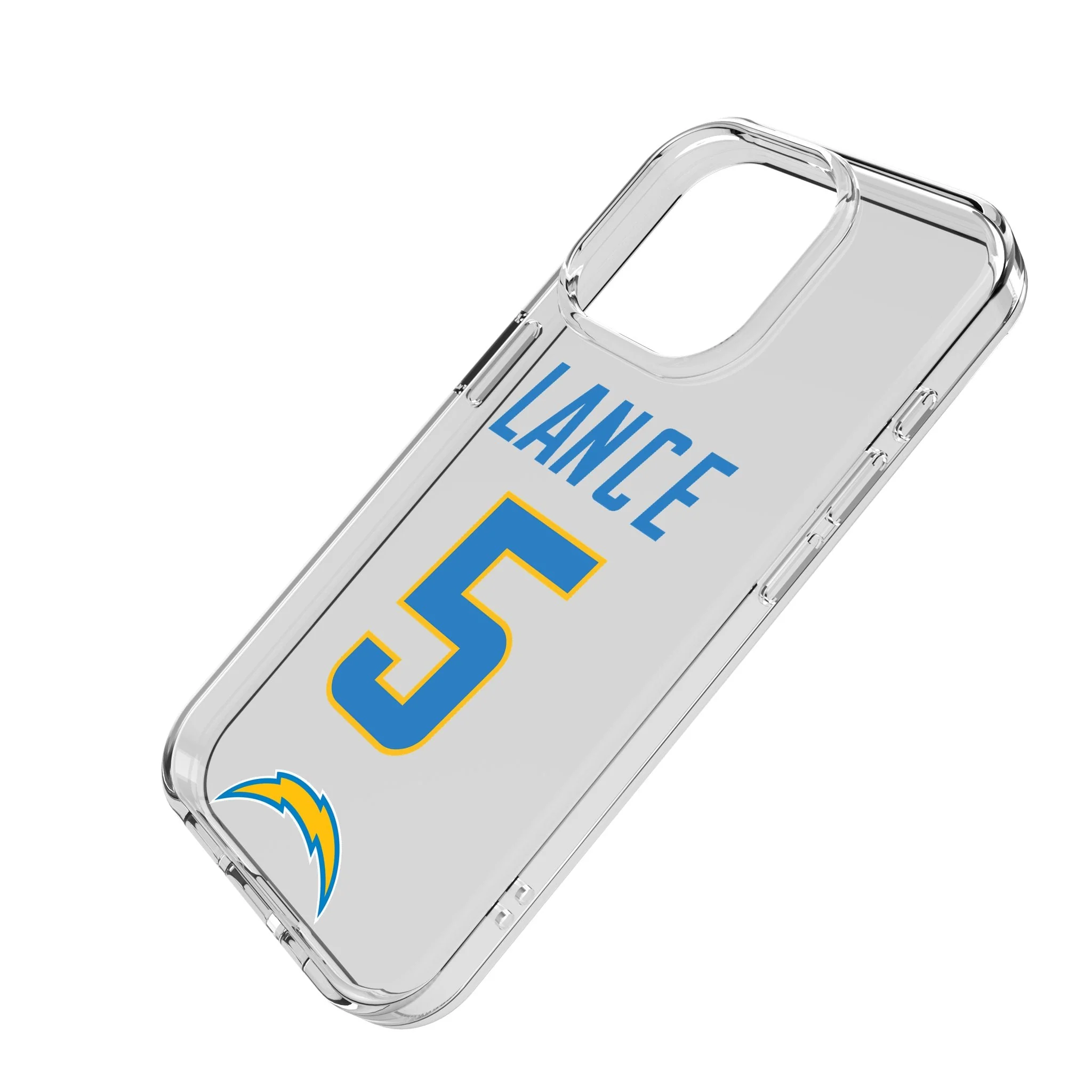 Trey Lance Los Angeles Chargers 5 Game Tactic Clear Phone Case for Apple iPhone - Image 2