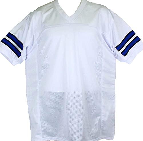 Triplets Aikman Irvin Smith Autographed White Pro Style Jersey- Beckett W Auth - Image 2