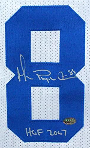 Triplets Aikman Irvin Smith Autographed White Pro Style Jersey- Beckett W Auth - Image 3