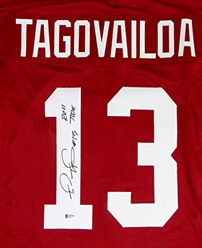 Tua Tagovailoa Signed Red College Style Jersey w/Roll Tide - Beckett W Auth *1 - Image 3