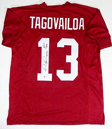 Tua Tagovailoa Signed Red College Style Jersey w/Roll Tide - Beckett W Auth *1 - Image 4