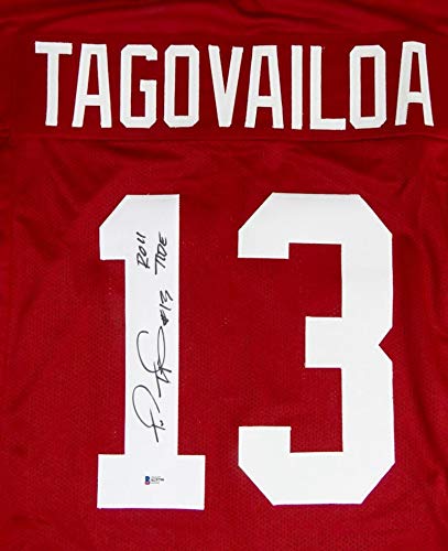 Tua Tagovailoa Signed Red College Style Jersey w/Roll Tide - Beckett W Auth *1 - Image 6