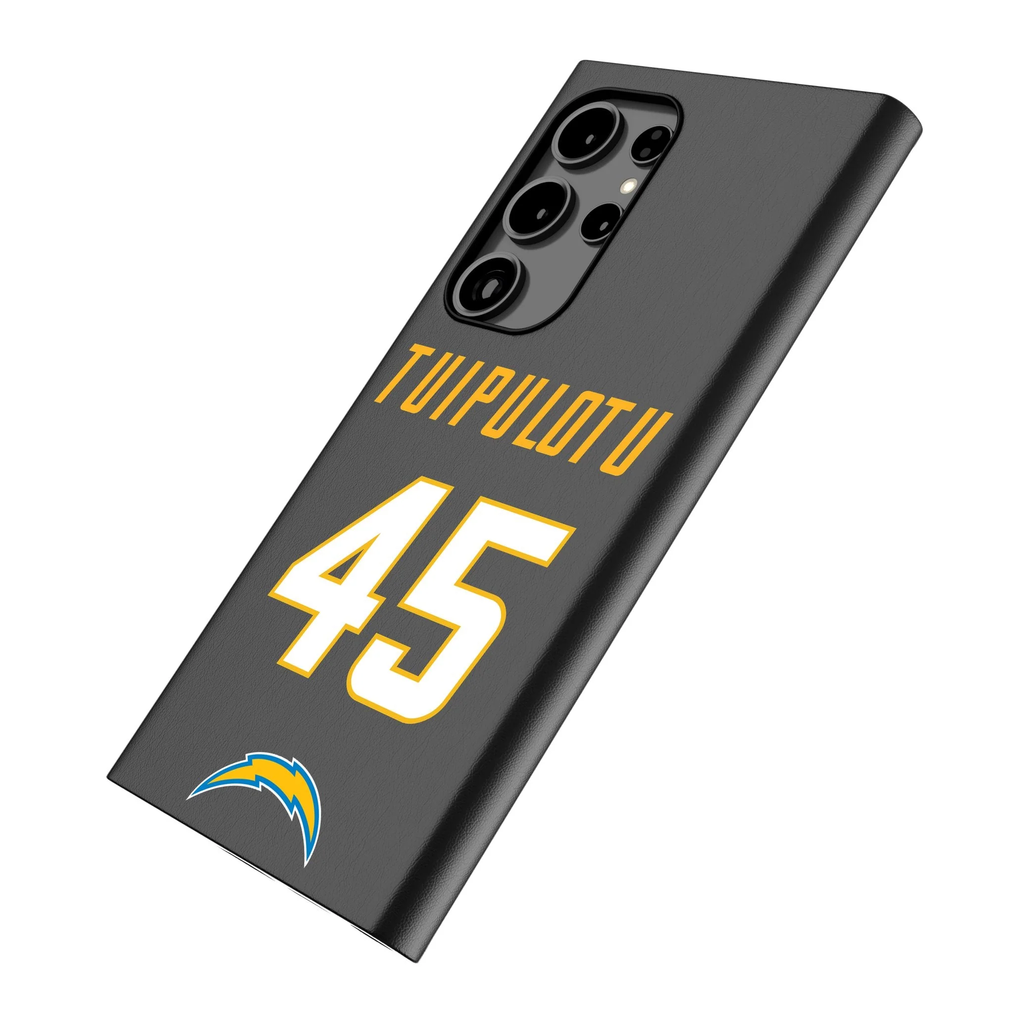 Tuli Tuipulotu Los Angeles Chargers 45 Ready MagSafe Compatible Phone Case for Samsung Galaxy - Image 2