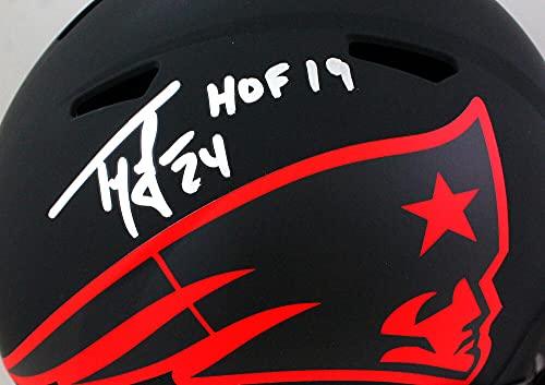 Ty Law Autographed NE Patriots Eclipse F/S Helmet w/HOF- Beckett W Silver - Image 5