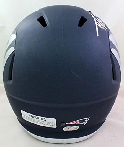 Ty Law Autographed New England Patriots AMP Speed F/S Helmet HOF- Beckett W Sil - Image 3