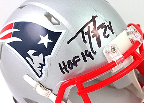 Ty Law Autographed New England Patriots Mini Helmet w/HOF - Beckett W Black - Image 3