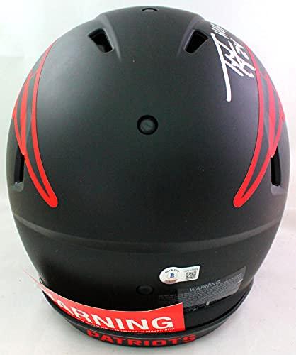 Ty Law Autographed Patriots Authentic Eclipse FS Helmet w/ 2 Insc- Beckett W Silver - Image 3