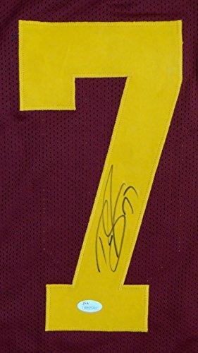 Tyron Smith Autographed Burgundy College Style Jersey- JSA Witnessed Authenticated - Image 3