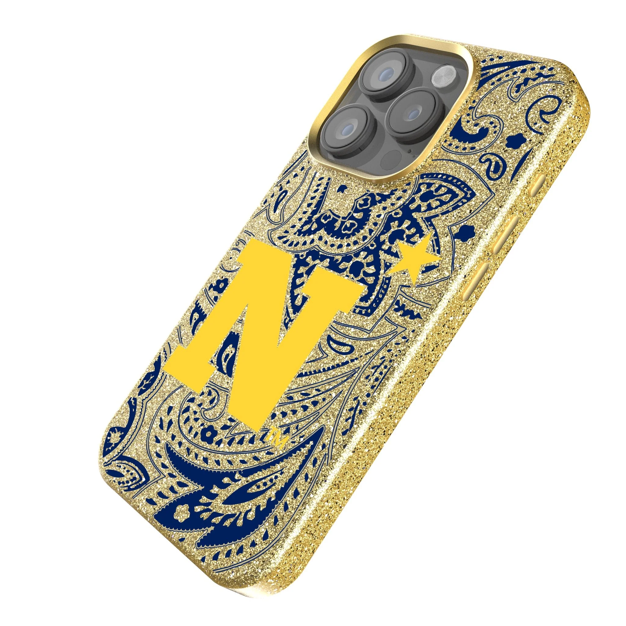 United State Naval Academy Midshipmen Paisley Bling Phone Case - Image 2