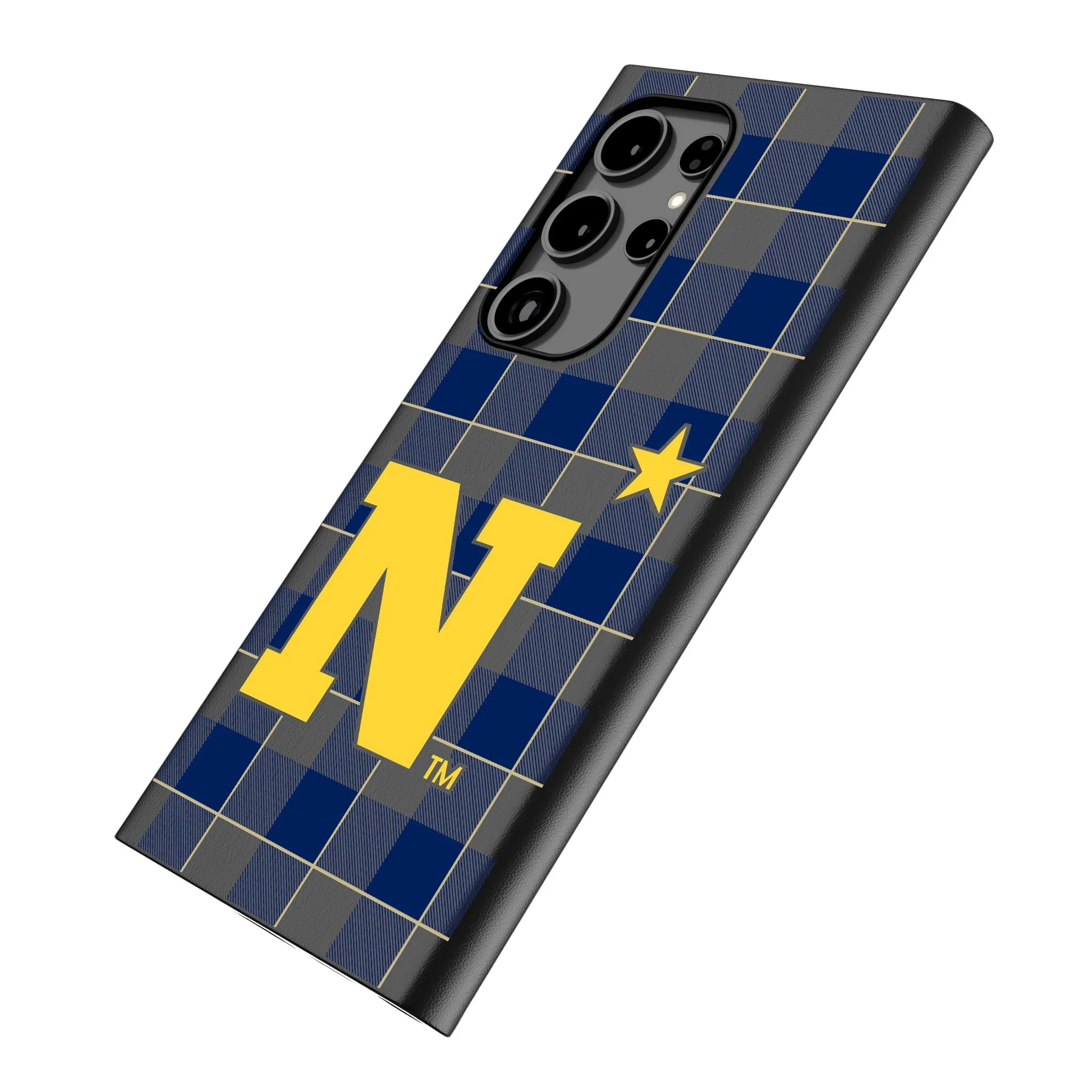 United State Naval Academy Midshipmen Plaid MagSafe Compatible Phone Case for Samsung Galaxy - Image 2