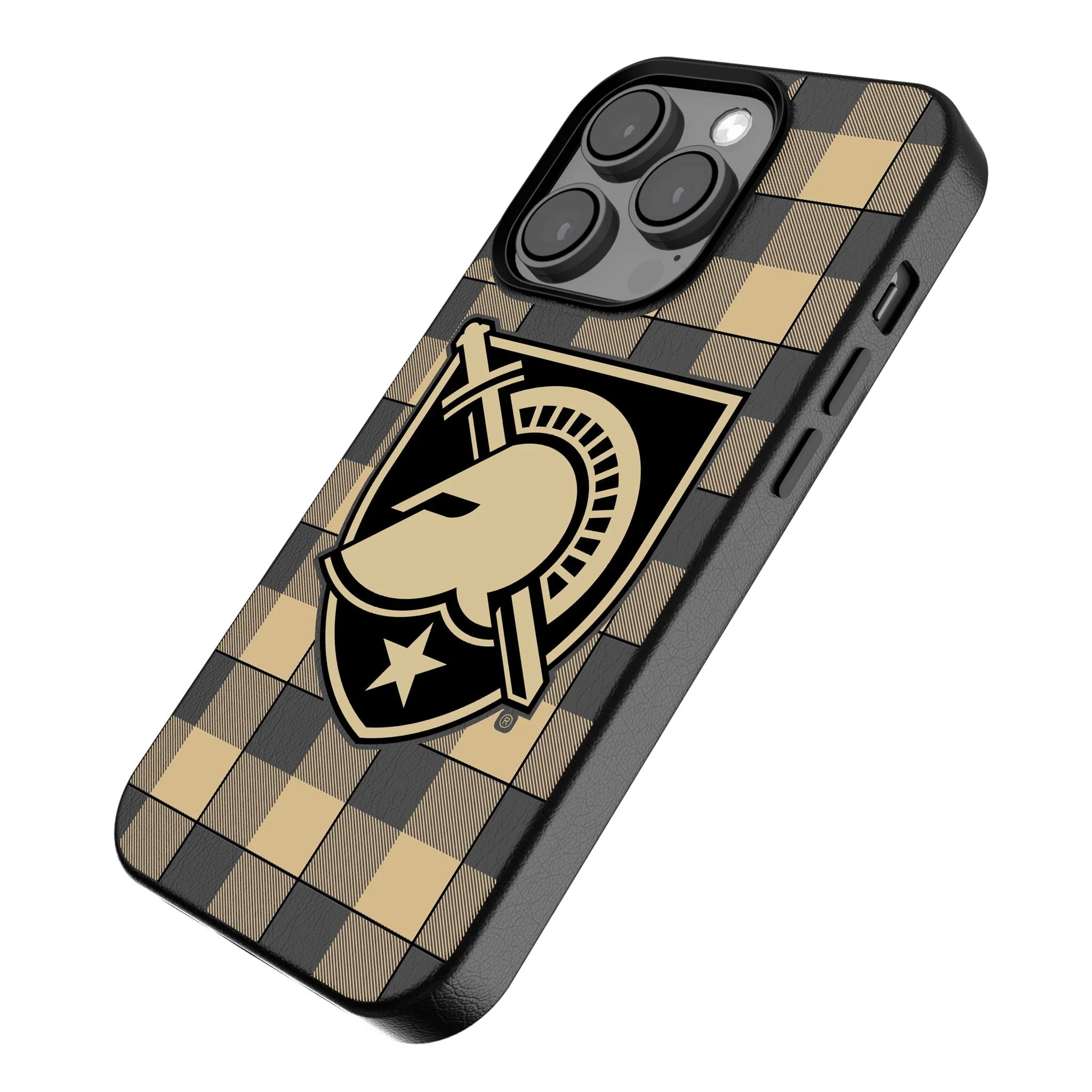 United States Military Academy Black Knights Plaid MagSafe Compatible Phone Case for Apple iPhone - Image 2